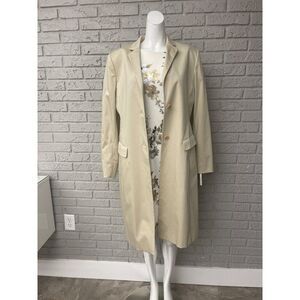 Jones New York Women Tan Long Walker / Trench Coat Size 12 NWT